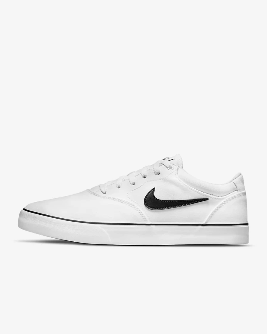 Nike SB Chron 2 Canvas Skate Shoes for Men & Women - White/White/Black