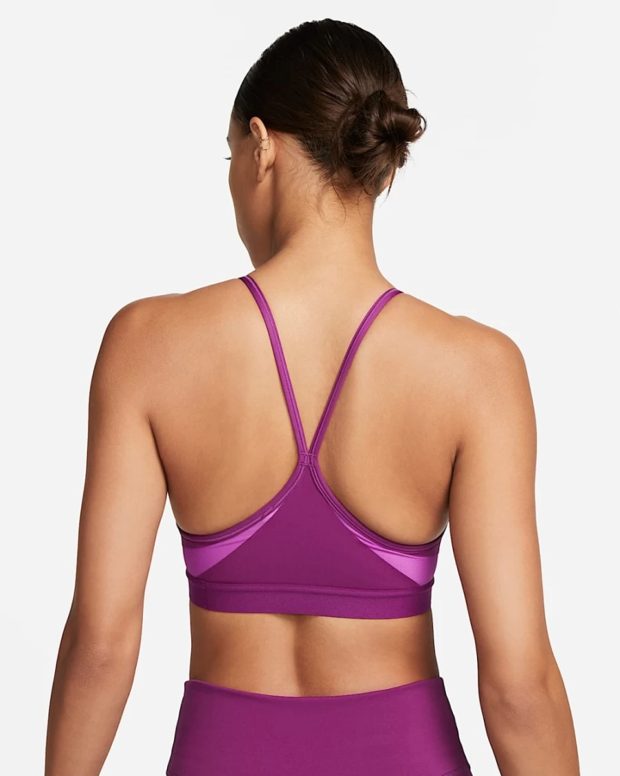 Nike Indy Women's Light-Support Padded V-Neck Sports Bra - Viotech/Vivid Purple/White