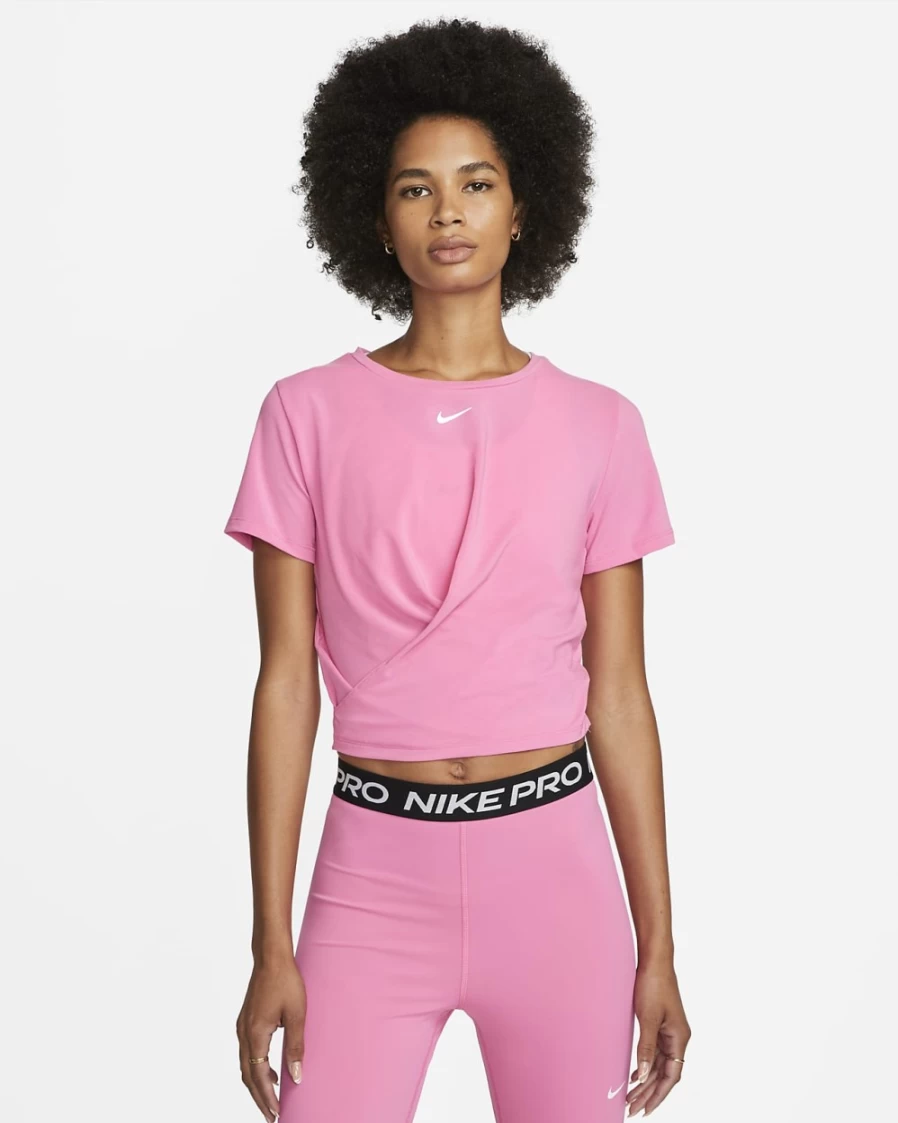 Nike Dri-FIT One Luxe Women's Cropped Short-Sleeve Top in Pinksicle - Moisture-Wicking Athletic Shirt