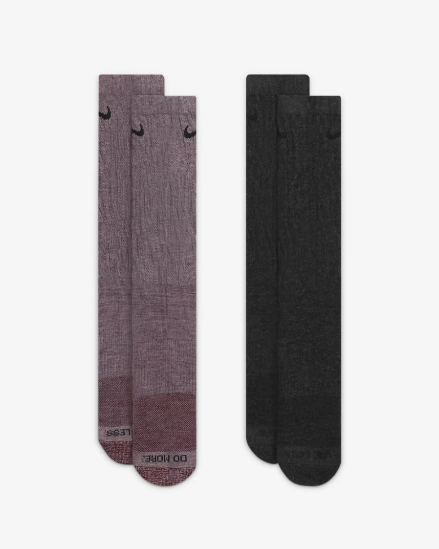 Nike Everyday Plus Cushioned Crew Socks for Men & Women - Multi-Color (2-Pair Pack)