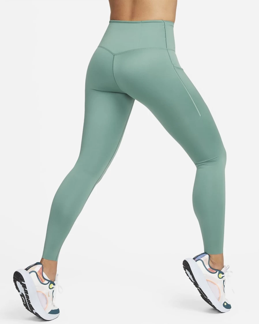 Nike Go Women's High-Waisted Full-Length Leggings with Pockets - Bicoastal/Black - Firm Support Workout Tights