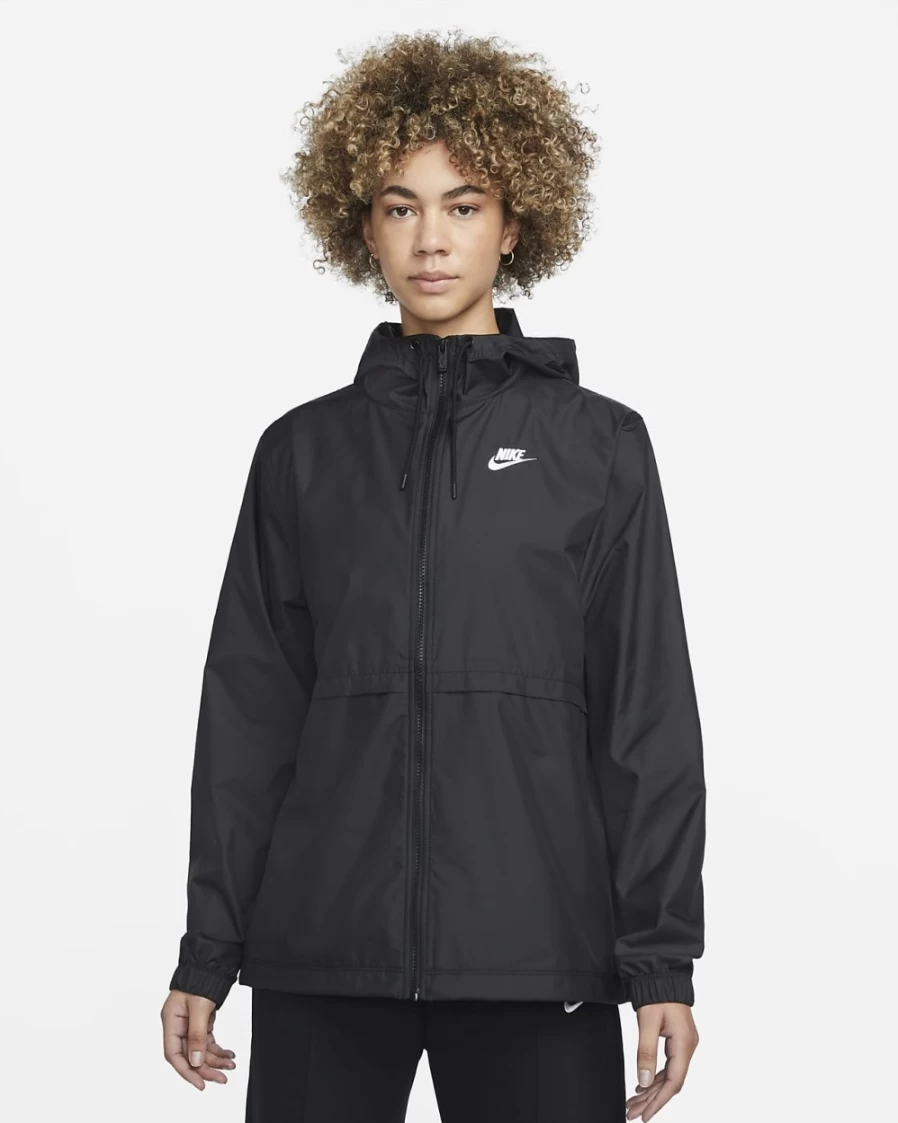 Nike Women's Black & White Essential Repel Sportswear Woven Jacket