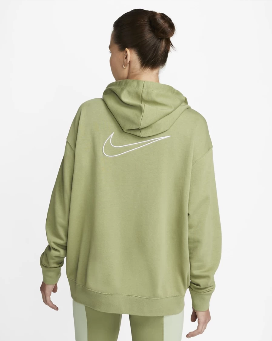 Nike Dri-FIT Women's Alligator/White Graphic Full-Zip Training Hoodie for Workouts