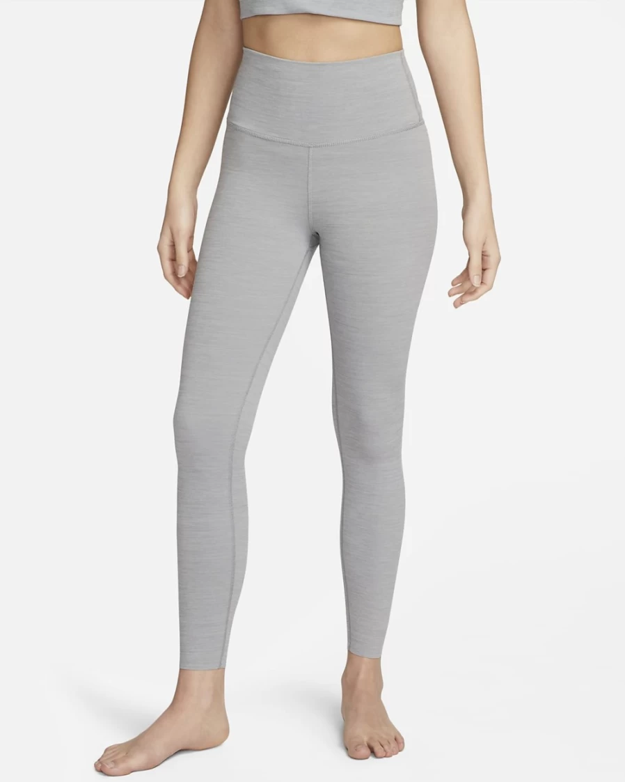 Nike Women's High-Waisted 7/8 Yoga Leggings - Particle Grey/Pure Platinum Tint Infinalon Luxe Fitness Tights
