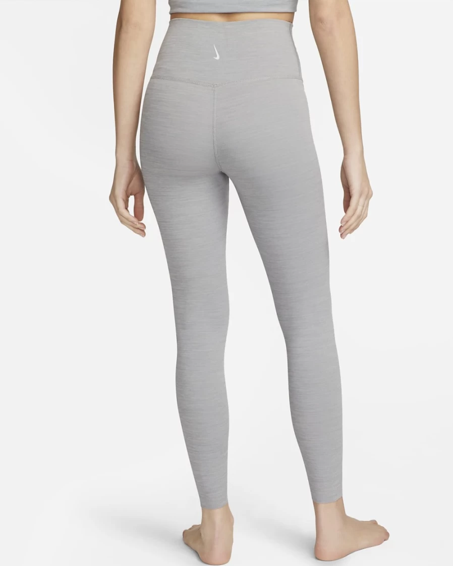 Nike Women's High-Waisted 7/8 Yoga Leggings - Particle Grey/Pure Platinum Tint Infinalon Luxe Fitness Tights