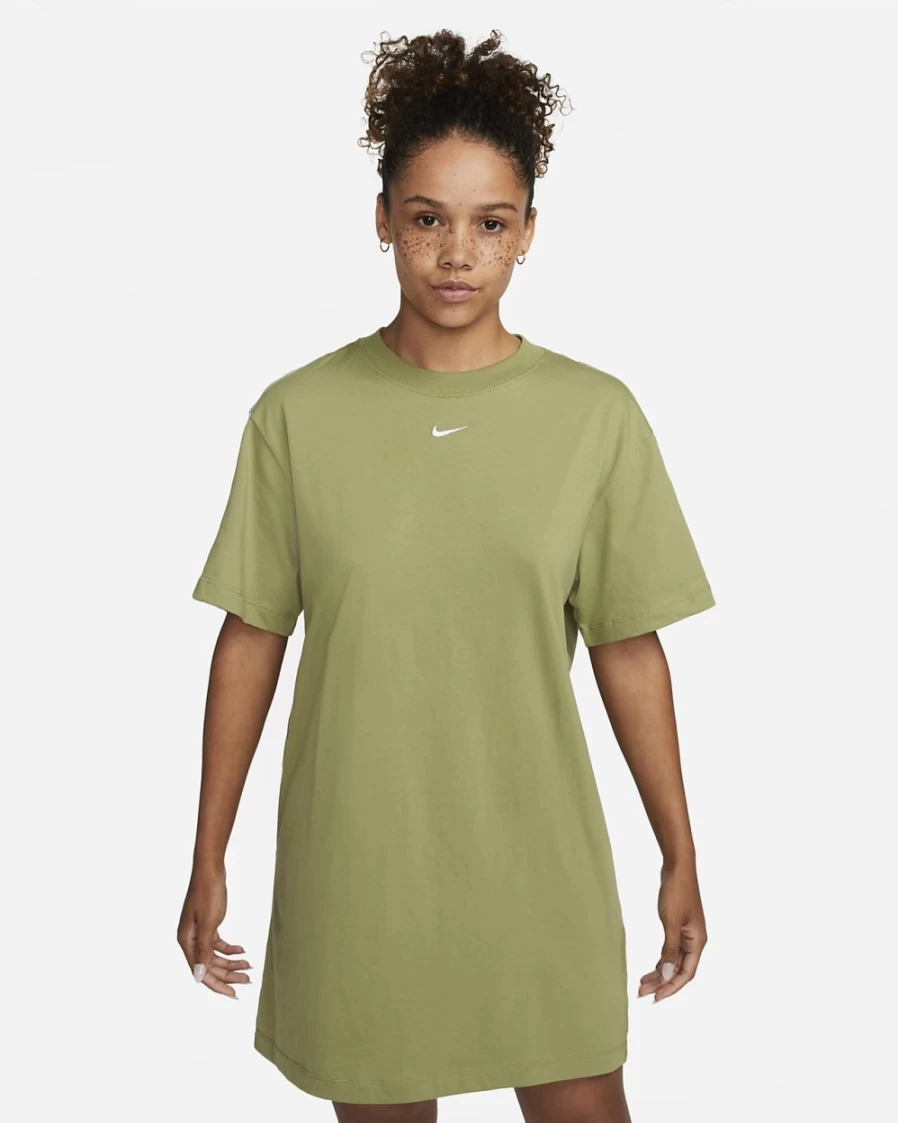 Nike Women's Alligator/White Essential Sportswear Dress - Lightweight Comfort & Stylish Athletic Wear