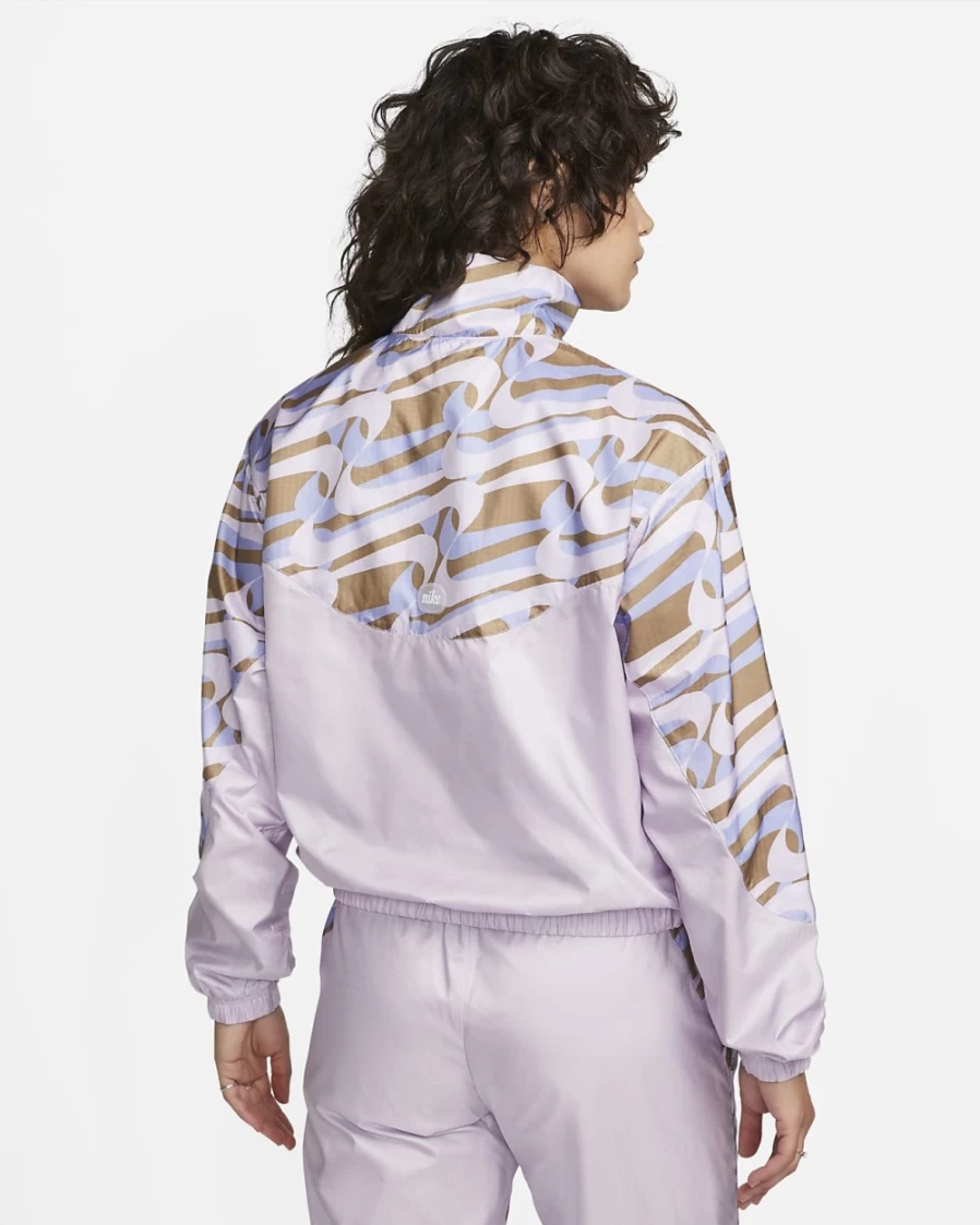 Nike Women's Sportswear Icon Clash Woven Jacket - Doll/Sesame/White Allover Print
