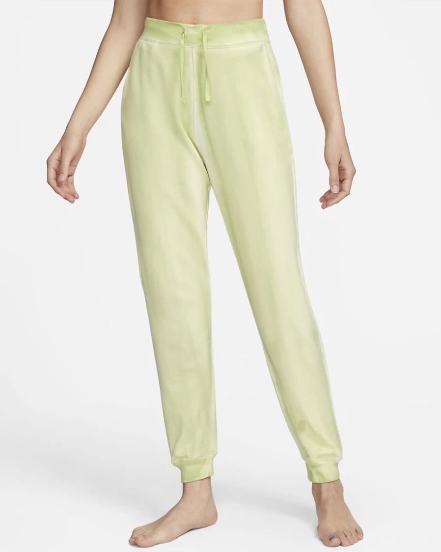 Nike Women's Light Lemon Twist/Iron Grey Yoga Luxe Fleece 7/8-Length Joggers
