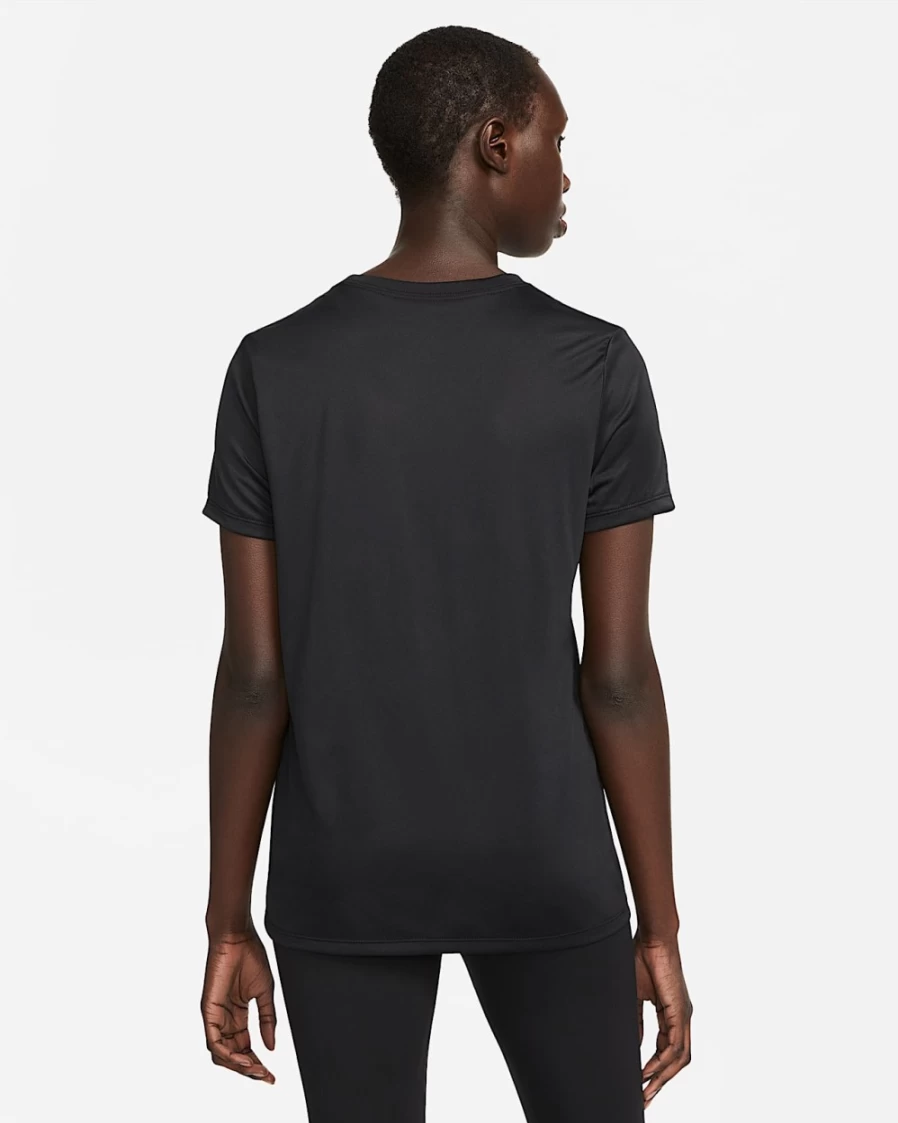Nike Dri-FIT Women's T-Shirt - Black/White - Moisture-Wicking Workout Top