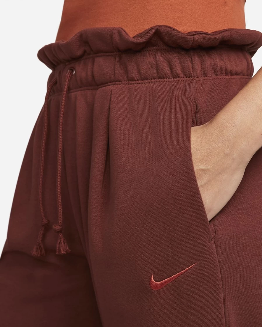 Nike Women's High-Waisted Fleece Sweatpants - Oxen Brown/Cinnabar, Everyday Modern Open-Hem Joggers