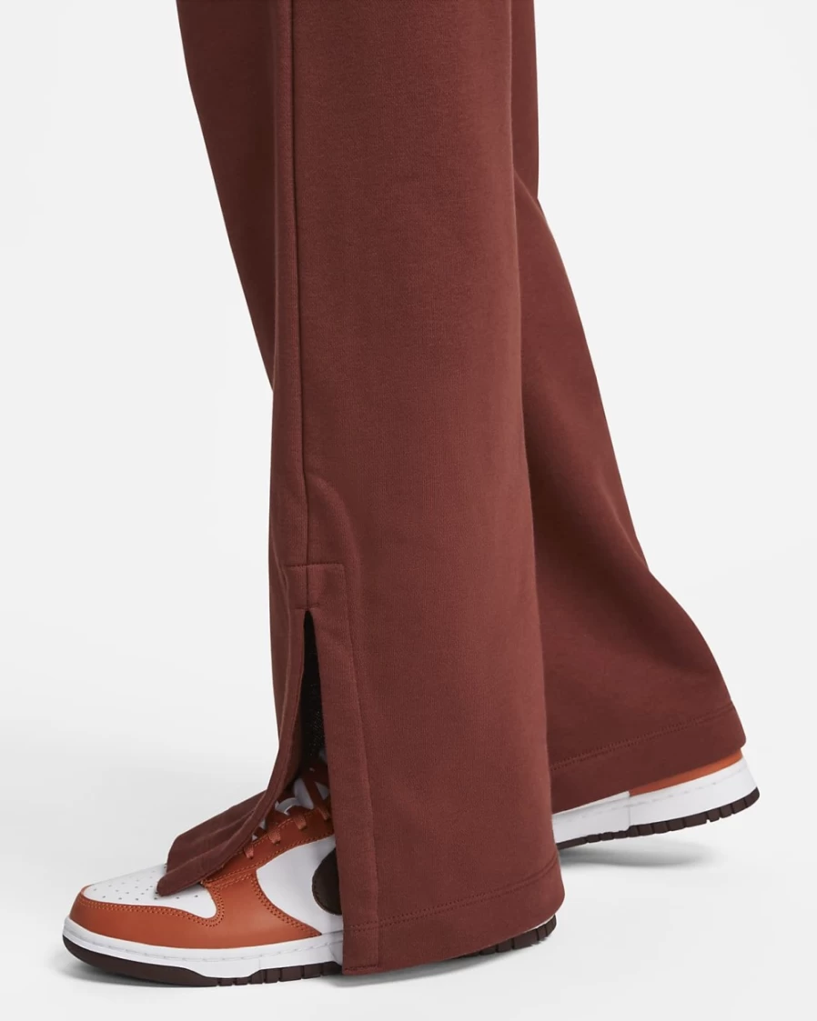 Nike Women's High-Waisted Fleece Sweatpants - Oxen Brown/Cinnabar, Everyday Modern Open-Hem Joggers