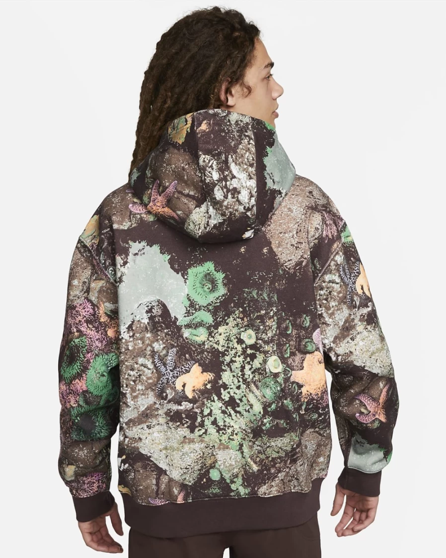 Nike ACG Therma-FIT Tuff Fleece Pullover Hoodie for Men & Women - Bright Mandarin/Earth/Summit White