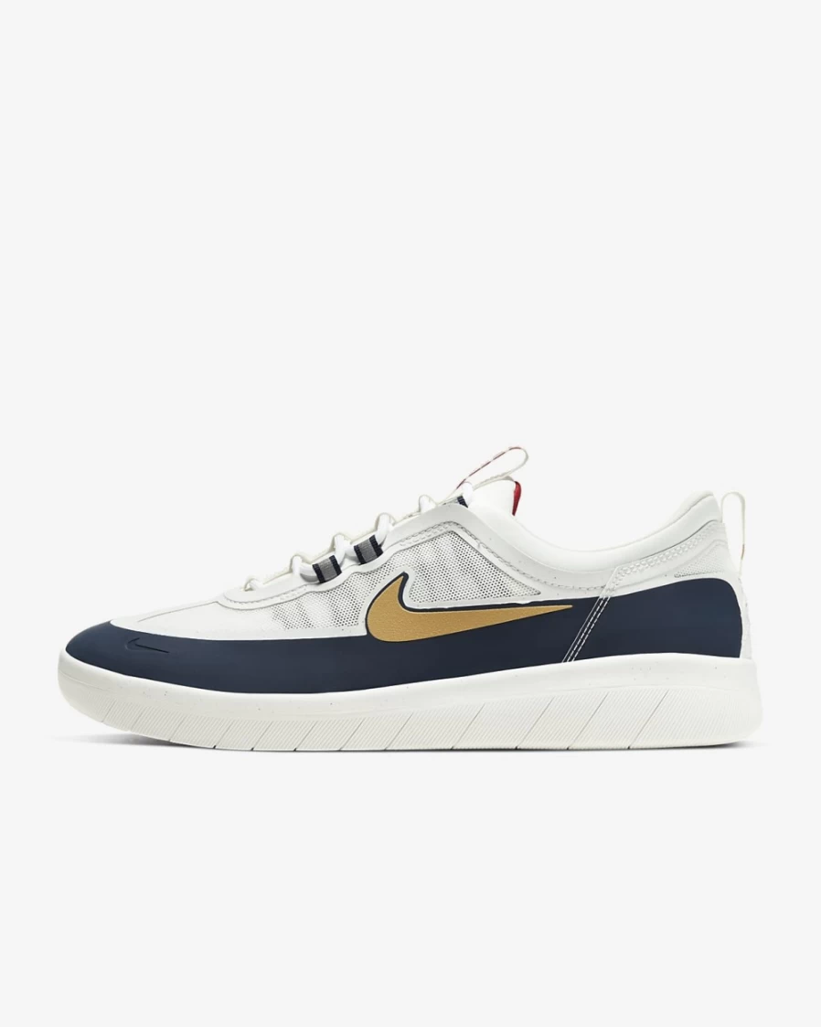 Nike SB Nyjah Free 2 Skate Shoes for Men & Women - Obsidian, White, Club Gold Colorway