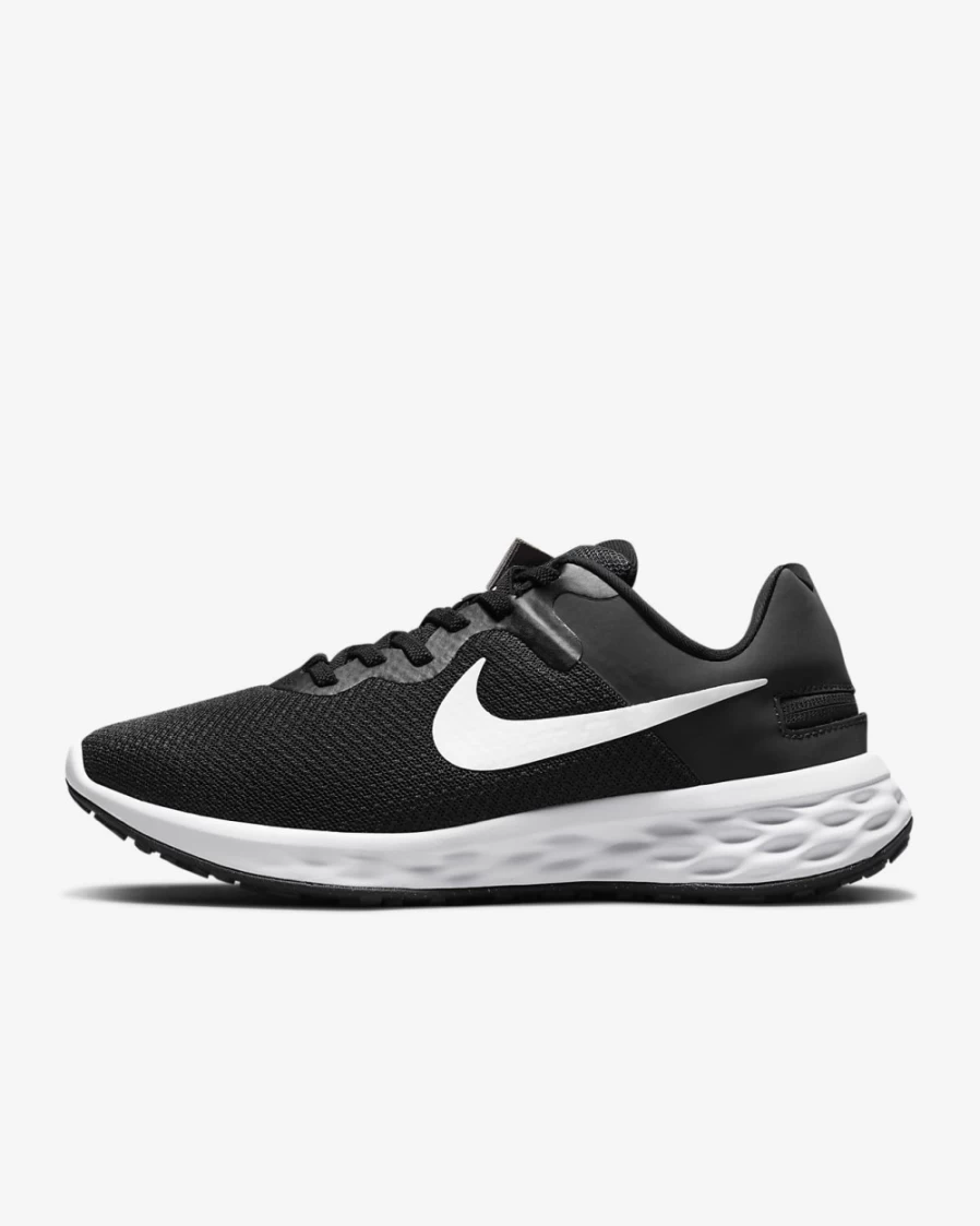 Nike Revolution 6 FlyEase Next Nature Women's Road Running Shoes - Black/Dark Smoke Grey/Cool Grey/White, Easy On/Off Design