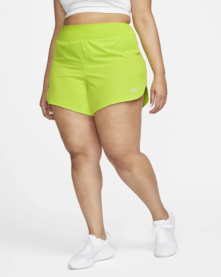 Nike Women's Atomic Green Eclipse Running Shorts - Plus Size Activewear