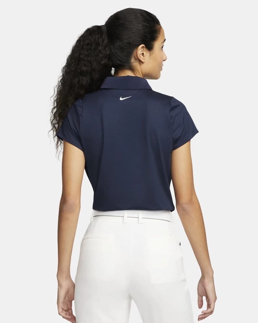 Nike Dri-FIT Women's Golf Polo Shirt - Obsidian/White Moisture-Wicking Performance Top