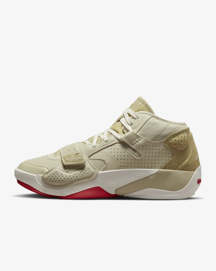 Nike Zion 2 Basketball Shoes for Men & Women - Fossil, Team Gold, University Red, Sail Colorways
