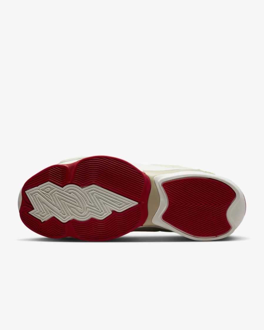Nike Zion 2 Basketball Shoes for Men & Women - Fossil, Team Gold, University Red, Sail Colorways