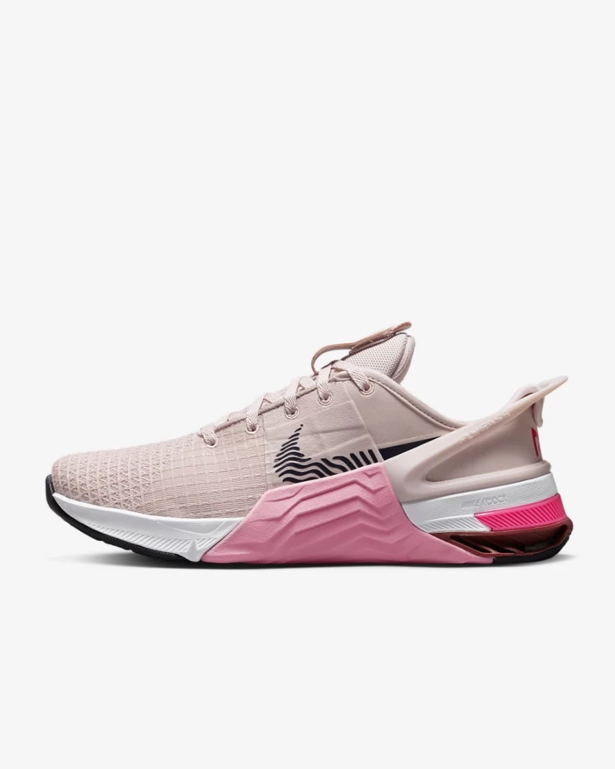 Nike Metcon 8 FlyEase Women's Training Shoes - Barely Rose/Pink Rise/Canyon Rust/Cave Purple - Easy On/Off Design