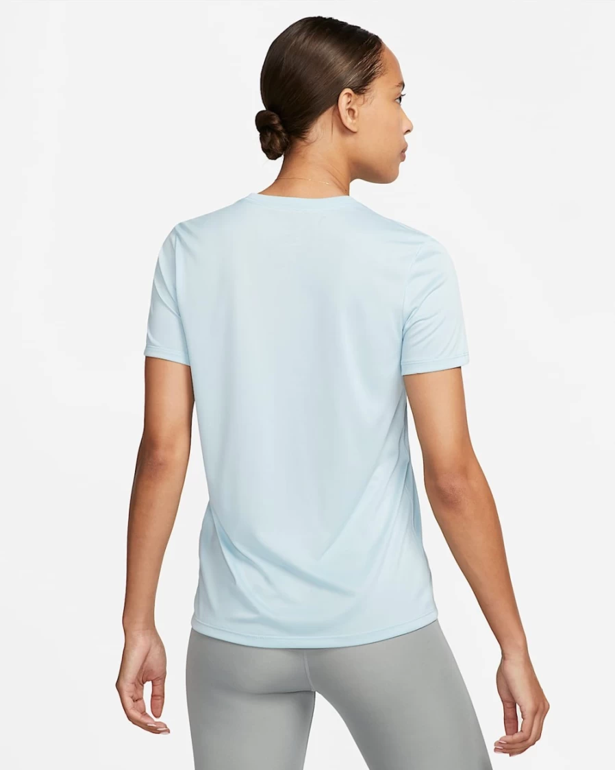 Nike Dri-FIT Women's T-Shirt - Ocean Bliss/White - Moisture-Wicking Athletic Top