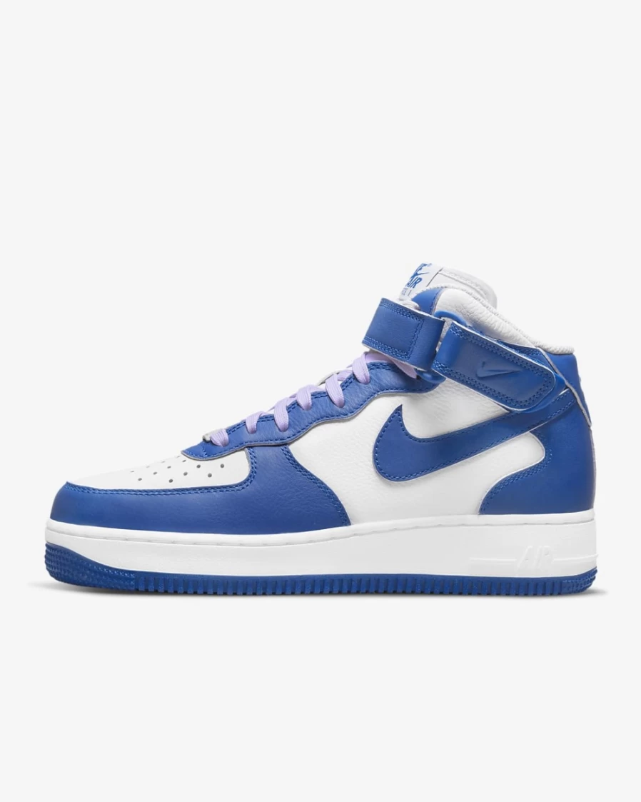 Nike Air Force 1 '07 Mid Women's Shoes - White/Sail/Doll/Military Blue Athletic Sneakers