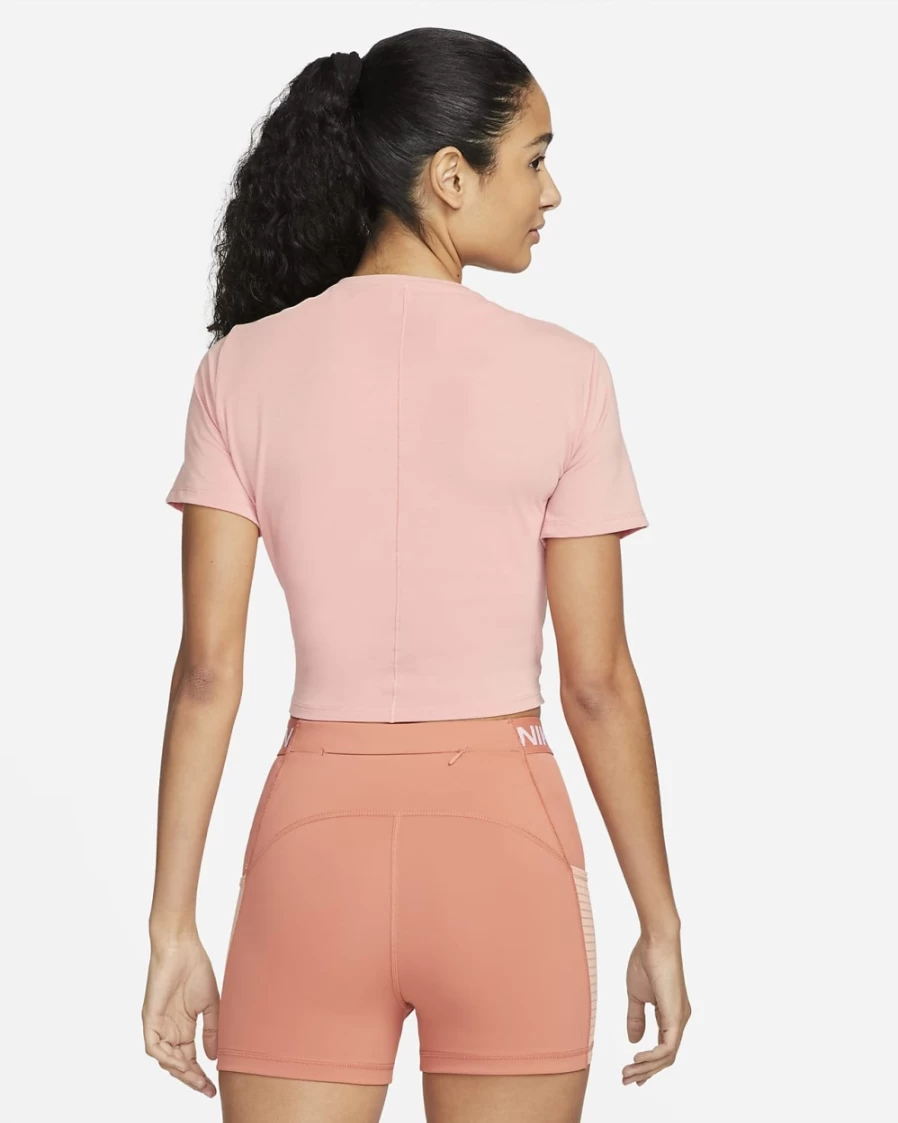 Nike Dri-FIT One Luxe Women's Light Madder Root Cropped Short-Sleeve Workout Top
