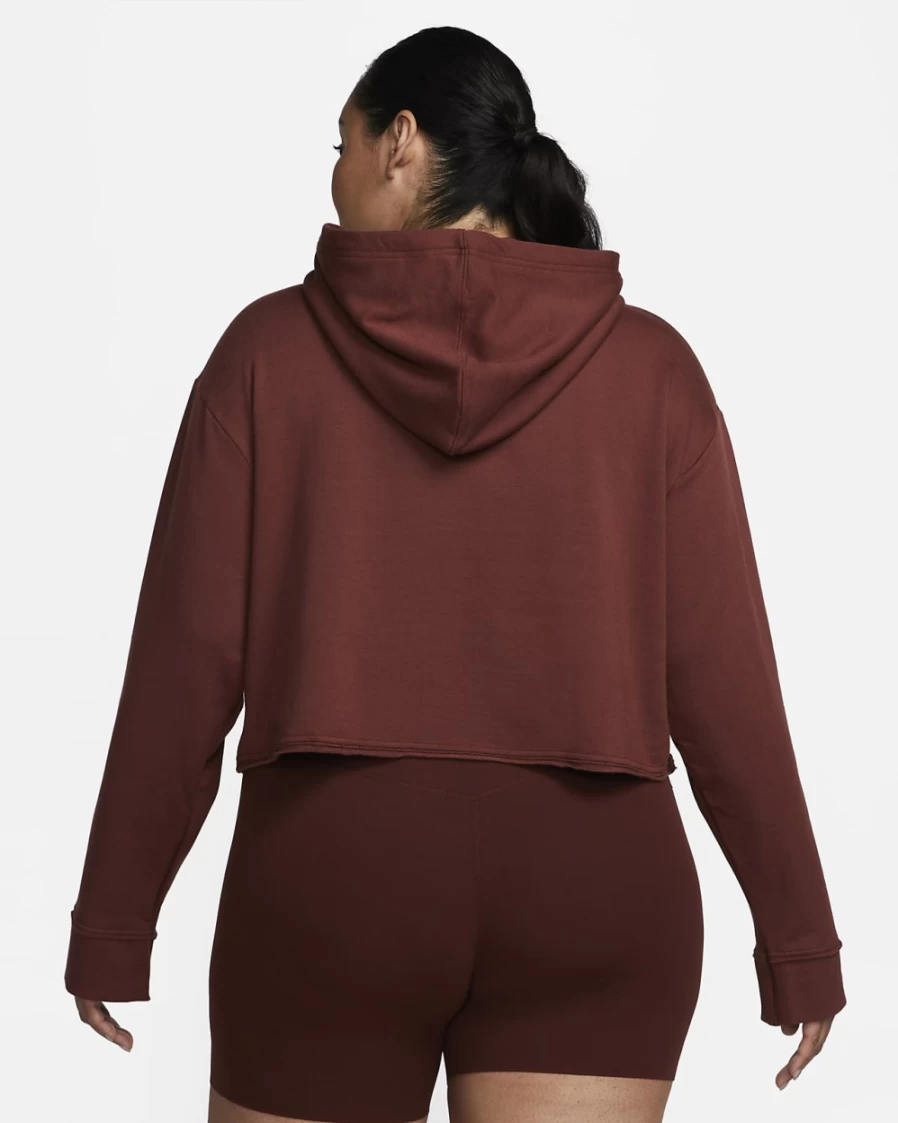 Nike Women's Plus Size Dark Pony/Iron Grey Cropped Fleece Hoodie for Yoga & Lounge