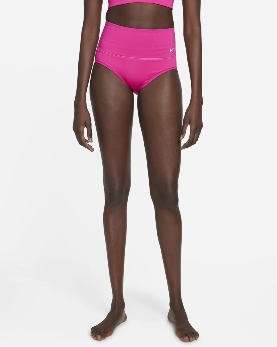 Nike Women's Pink Prime High-Waisted Essential Swim Bottoms