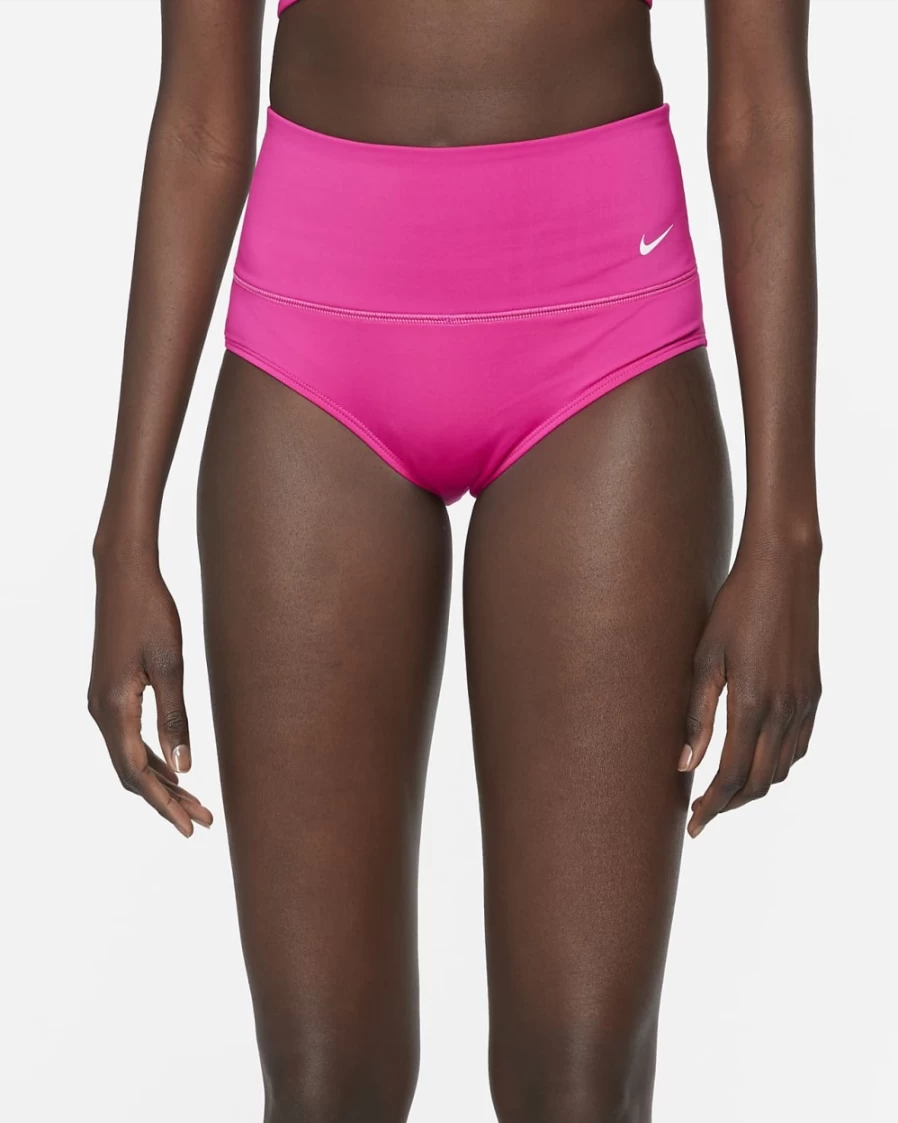 Nike Women's Pink Prime High-Waisted Essential Swim Bottoms