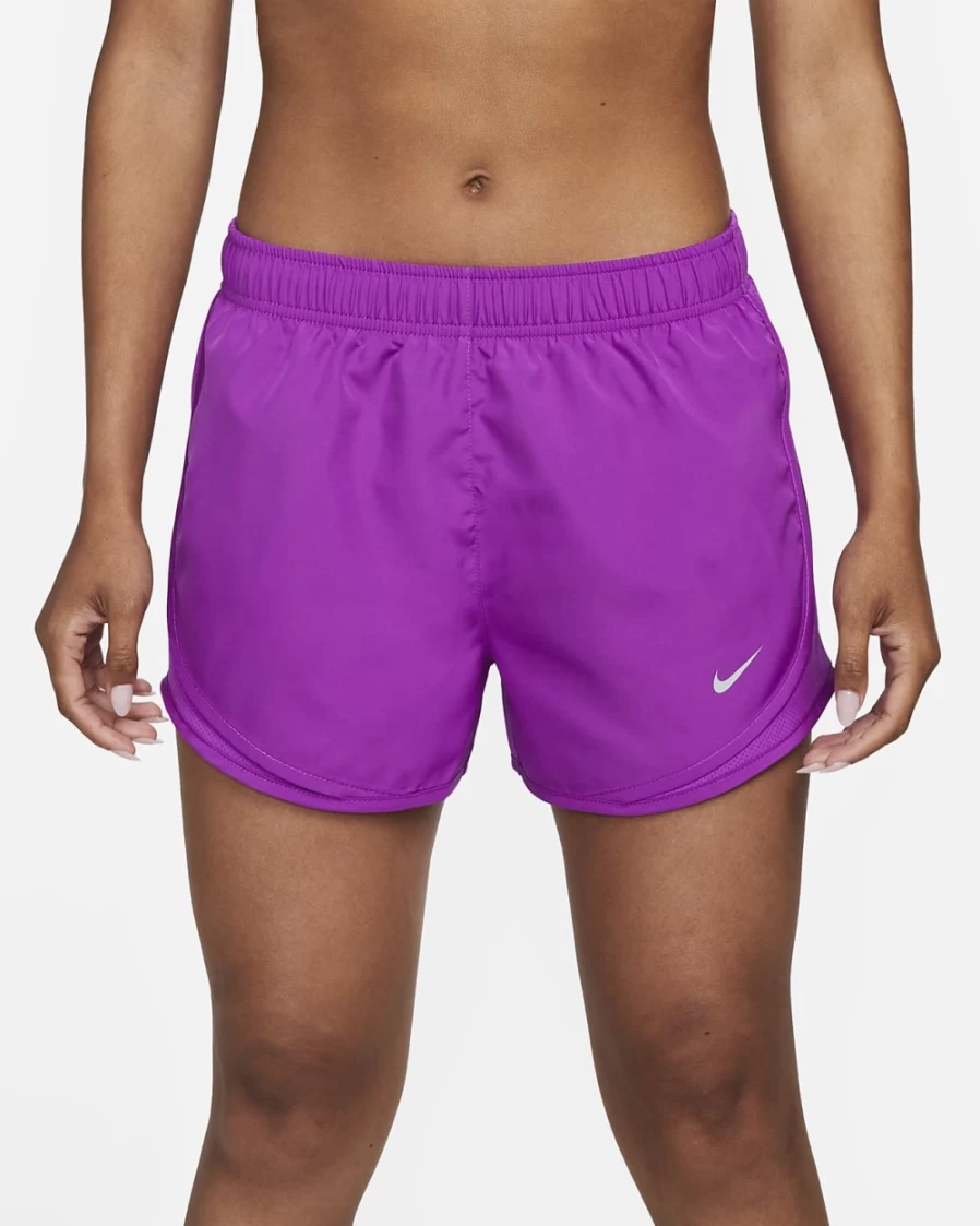 Nike Women's Vivid Purple & Wolf Grey Tempo Brief-Lined Running Shorts