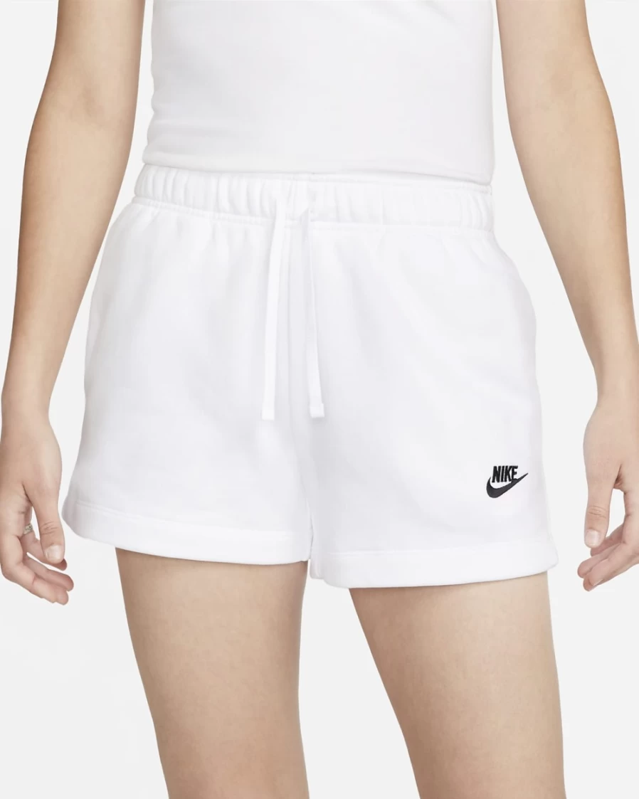 Nike Women's Sportswear Club Fleece Mid-Rise Shorts - White/Black