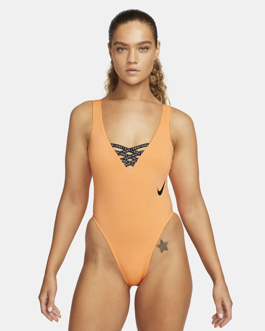 Nike Women's Peach Cream U-Back Sneakerkini One Piece Swimsuit