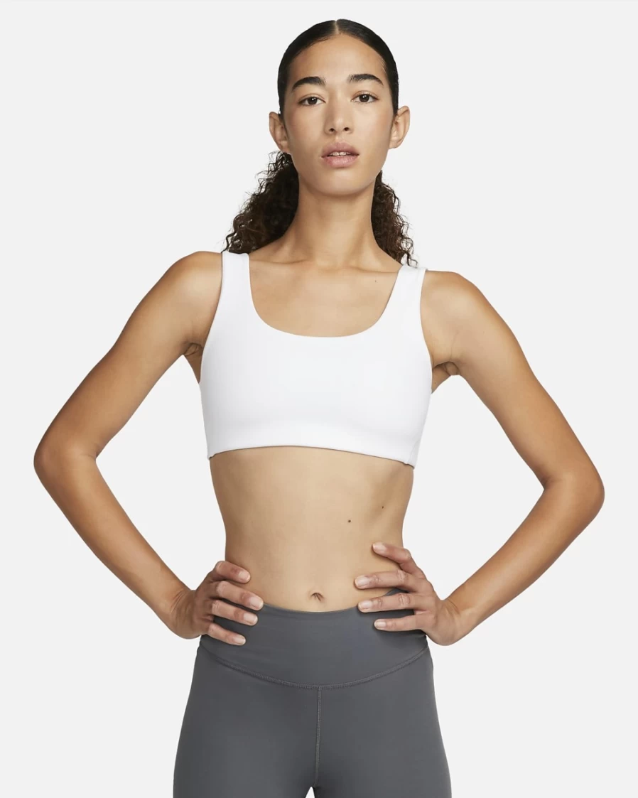 Nike Women's Alate All U Light-Support Sports Bra - Lightly Lined U-Neck in White