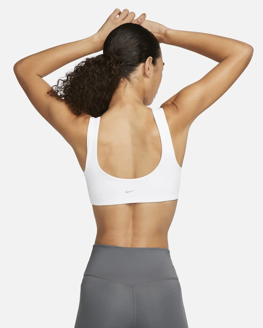 Nike Women's Alate All U Light-Support Sports Bra - Lightly Lined U-Neck in White