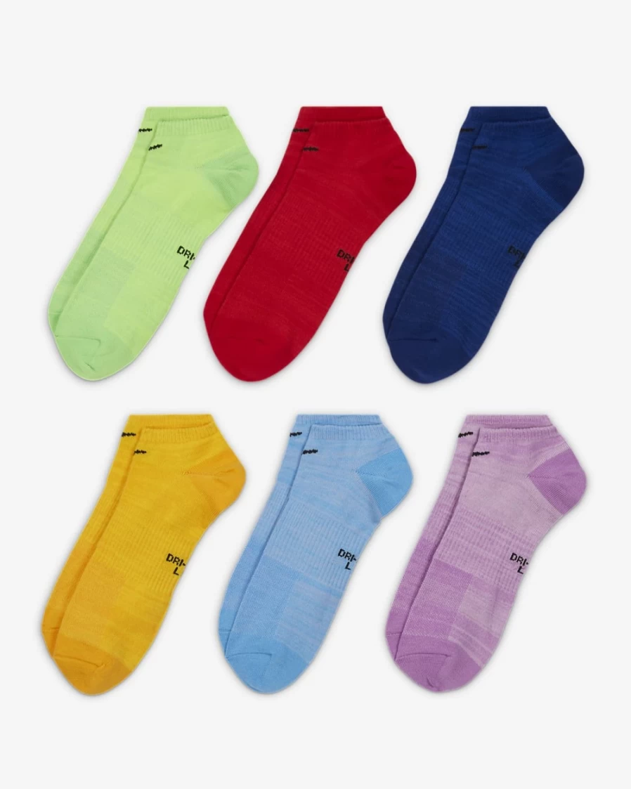 Nike Women's Multi-Color No-Show Lightweight Training Socks 6-Pack