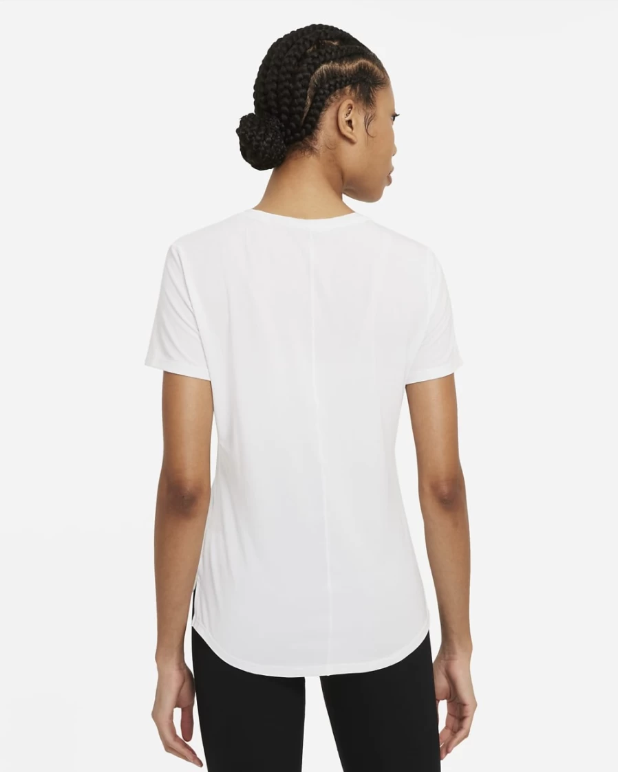 Nike Dri-FIT UV One Luxe Women's Standard Fit Short-Sleeve T-Shirt in White