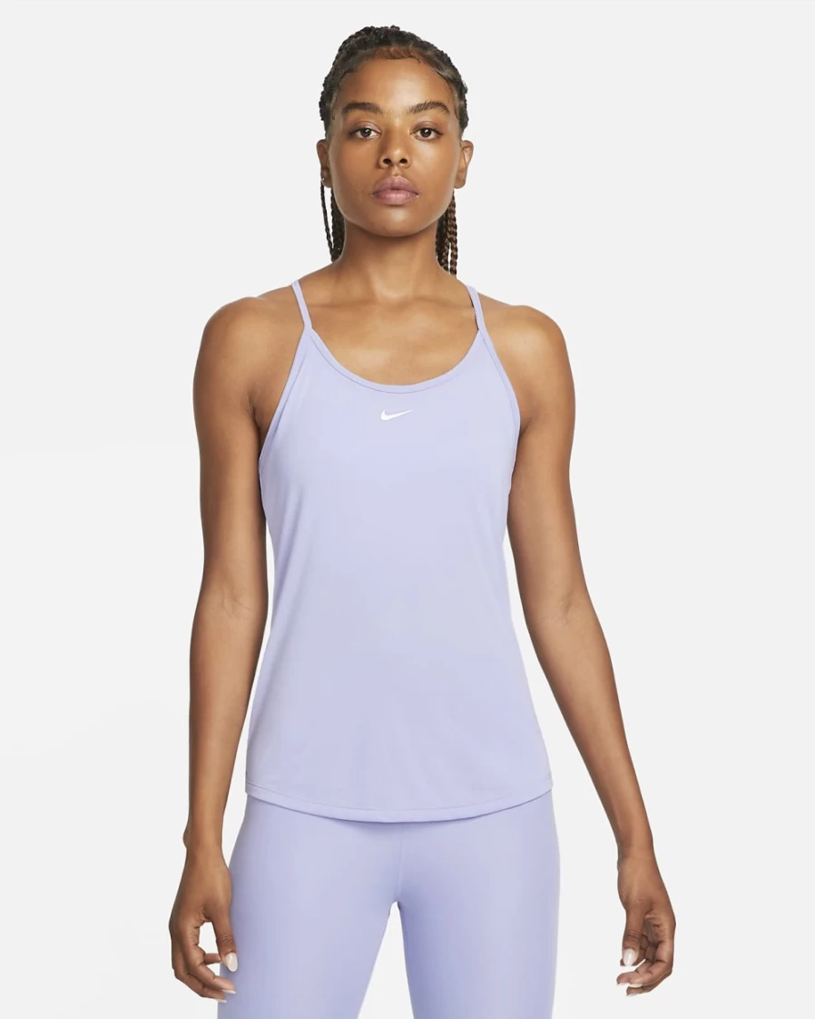 Nike Dri-FIT One Elastika Women's Light Thistle/White Performance Tank Top
