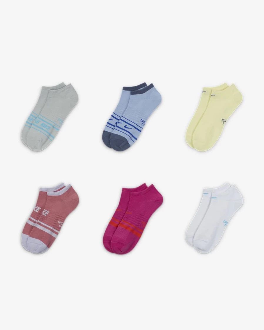 Nike Women's Multi-Color No-Show Lightweight Training Socks 6-Pack