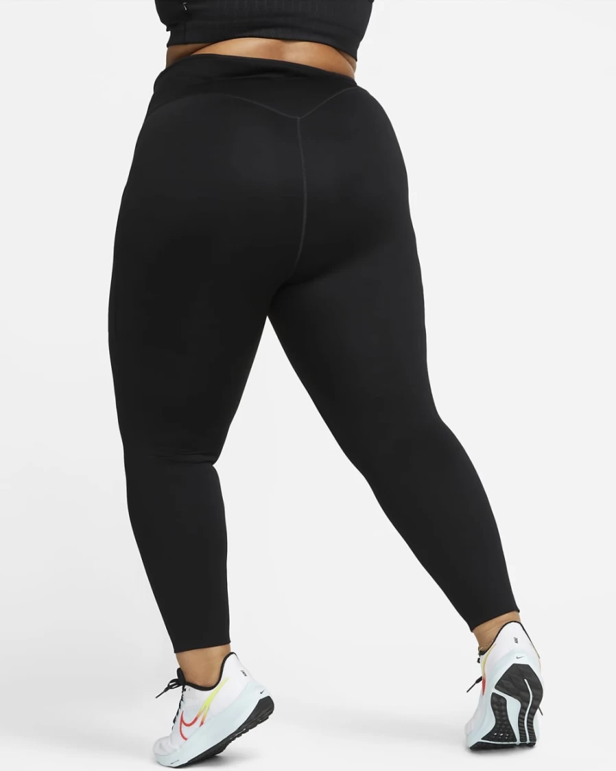 Nike Go Women's High-Waisted Full-Length Leggings with Pockets - Plus Size Firm-Support Workout Tights in Black