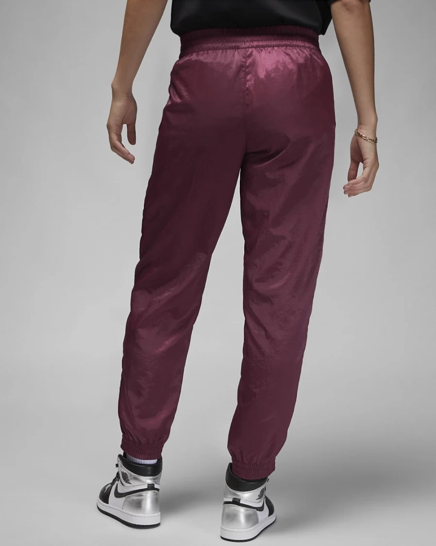 Nike Women's Jordan Woven Pants in Cherrywood Red, Gym Red & White - Stylish Athletic Casual Trousers