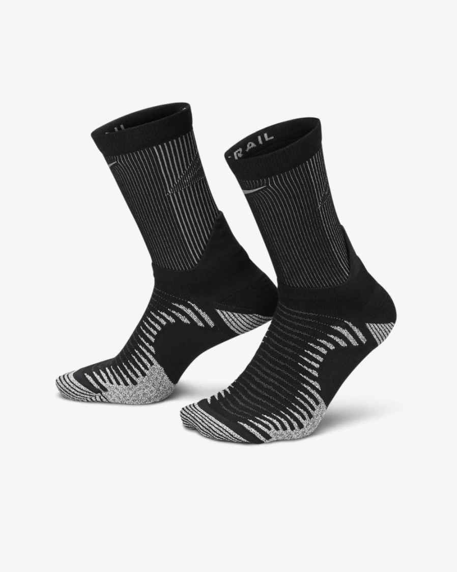 Nike Trail Running Socks for Men & Women - Black & Anthracite Cushioned Crew Socks