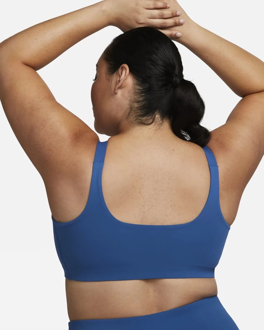 Nike Women's Dark Marina Blue/Iron Grey Alate Versa Light-Support Yoga Sports Bra Plus Size