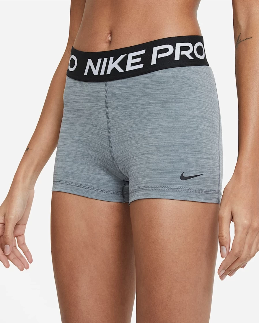 Nike Pro Women's 3" Shorts in Smoke Grey, Heather & Black - High-Performance Workout Shorts