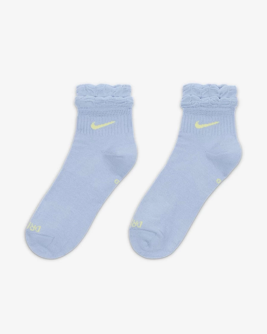 Nike Women's Everyday Training Socks - Cobalt Bliss/Citron Tint Ankle Athletic Socks