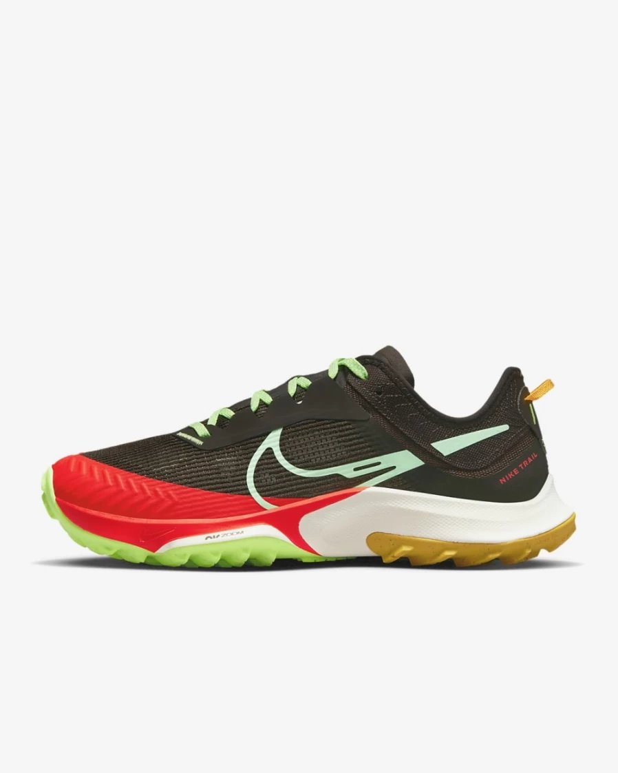 Nike Terra Kiger 8 Women's Trail Running Shoes - Velvet Brown, Bright Crimson, Yellow Ochre, Enamel Green
