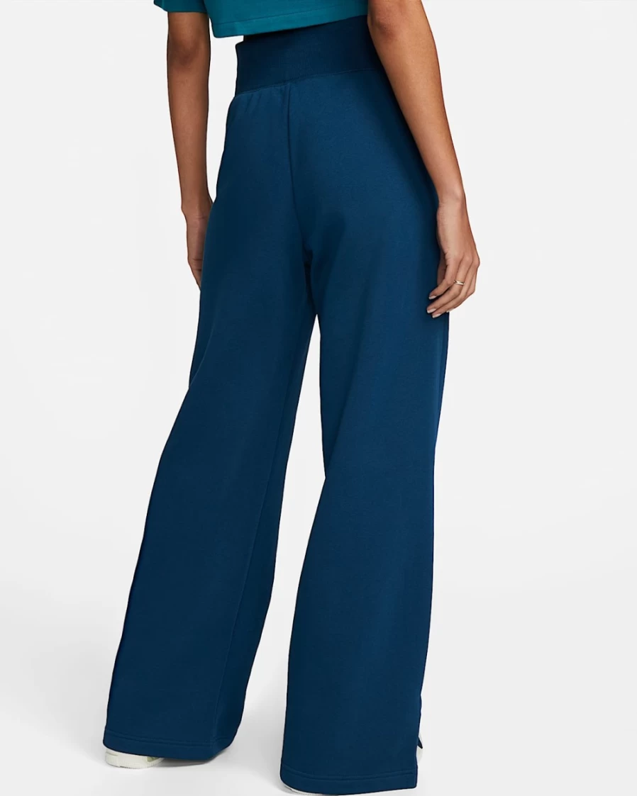 Nike Women's Valerian Blue High-Waisted Wide-Leg Fleece Sweatpants - Sportswear Phoenix Fleece Comfort