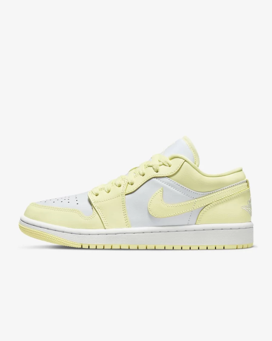 Nike Air Jordan 1 Low Women's Shoes - Pure Platinum/White/Citron Tint