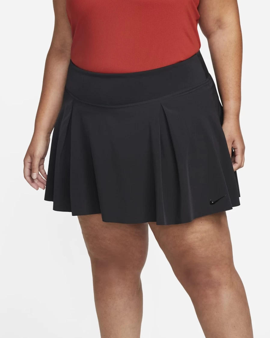 Nike Women's Plus Size Club Skirt - Black Tennis Skirt for Women