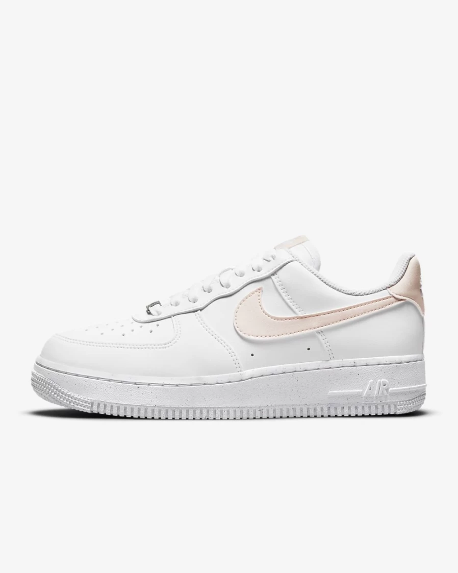 Nike Air Force 1 '07 Next Nature Women's Shoes - White/Black/Metallic Silver/Pale Coral Athletic Sneakers