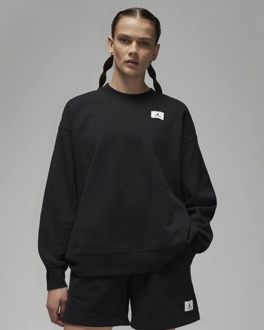 Nike Jordan Flight Women's Black Fleece Crew Sweatshirt